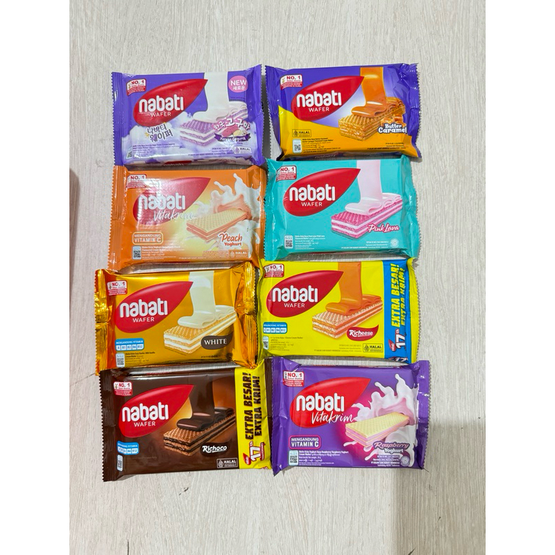 

NABATI WAFER 2000 / COKLAT / PINKLAVA / CARAMEL/ GOGUMA / WHITE / KEJU / RICHEESE