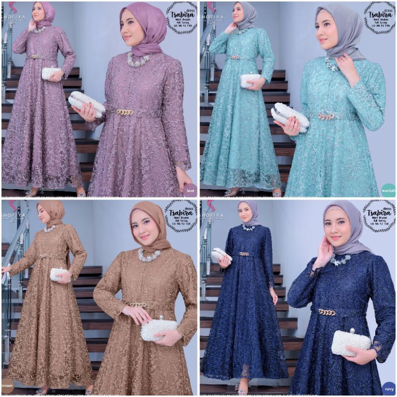 DRESS KONDANGAN SERIES Original Shofiya Ori Gamis Pesta Longdress Maxi Broklat Tile Lace Premium / S