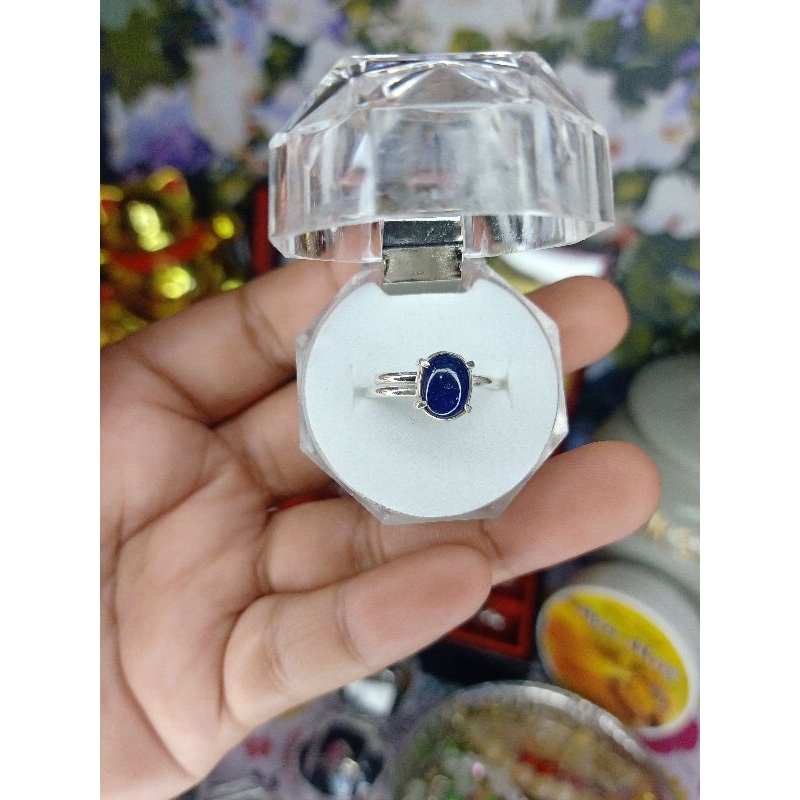 cincin perak blue safir batu alam