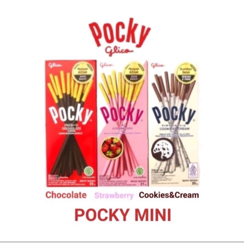 

Pocky Mini pack / Pocky Coklat / Pocky Strabery / Pocky cookies & cream