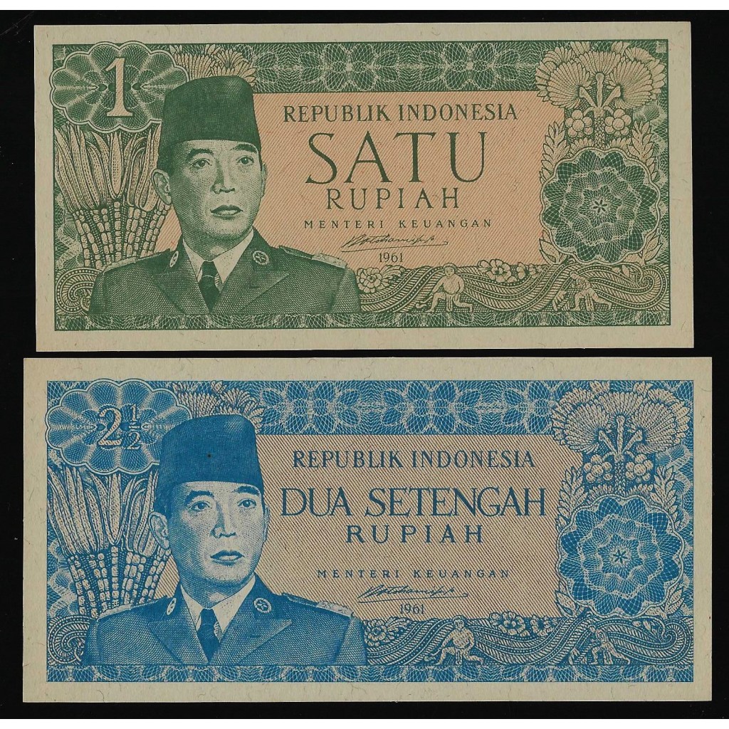 SET BORNEO 2 LEMBAR PC1 DAN 21/2 RUPIAH TAHUN 1961