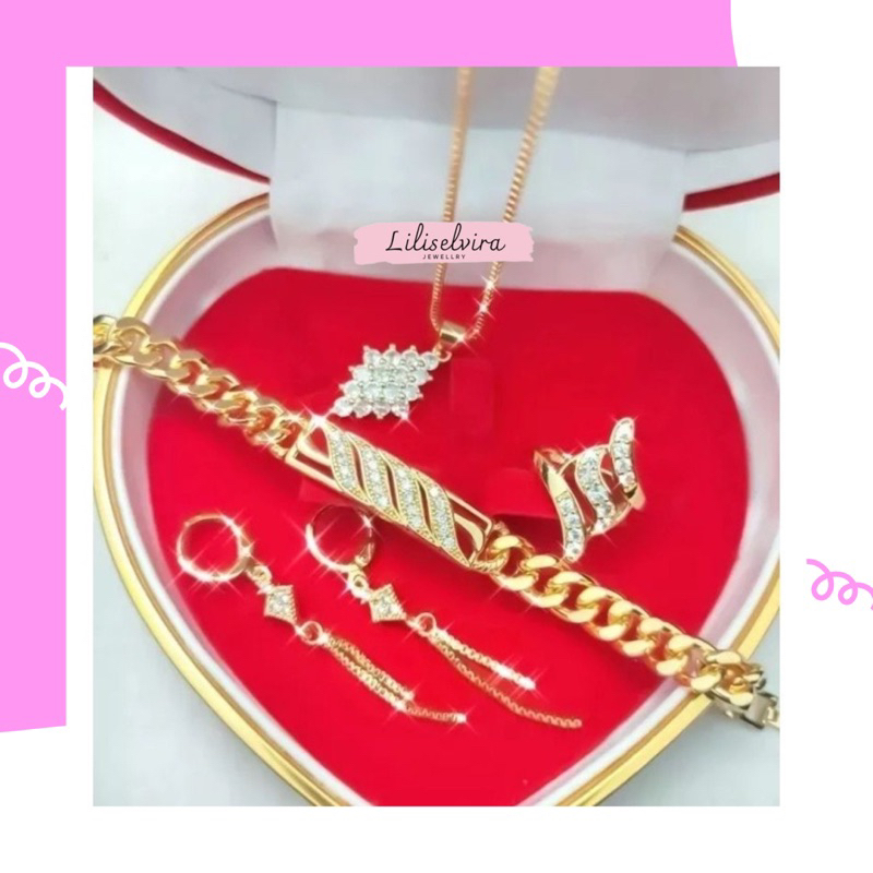 Satu Set Perhiasan Wanita Dewasa Xuping Lapis Emas