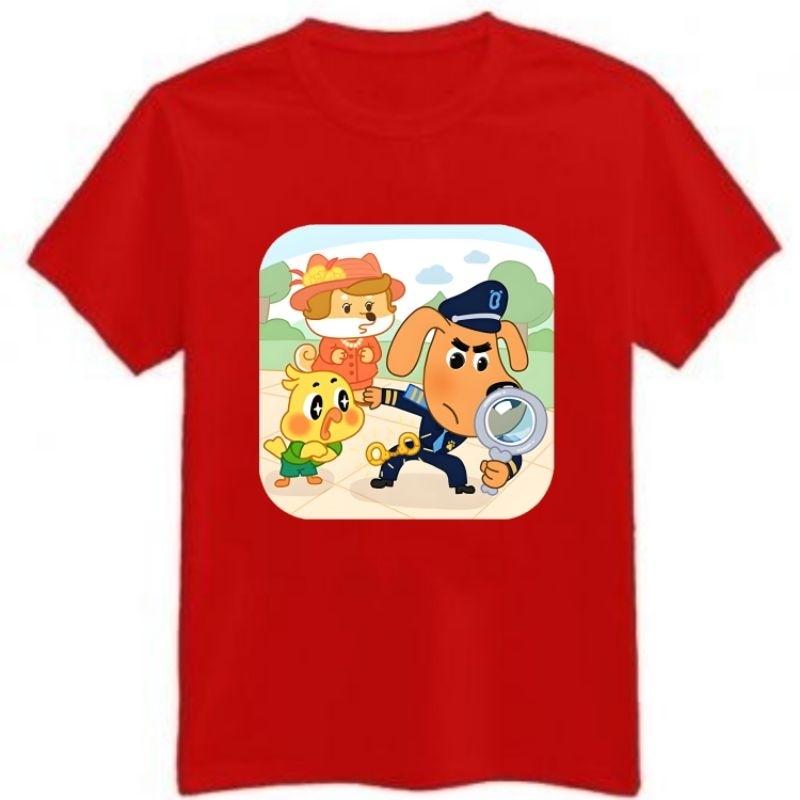 Baju Kaos Tshirt T Shirt Pria Laki Cowok Cewek Perempuan Unisex Anak Kartun Cartoon Safety Sheriff S