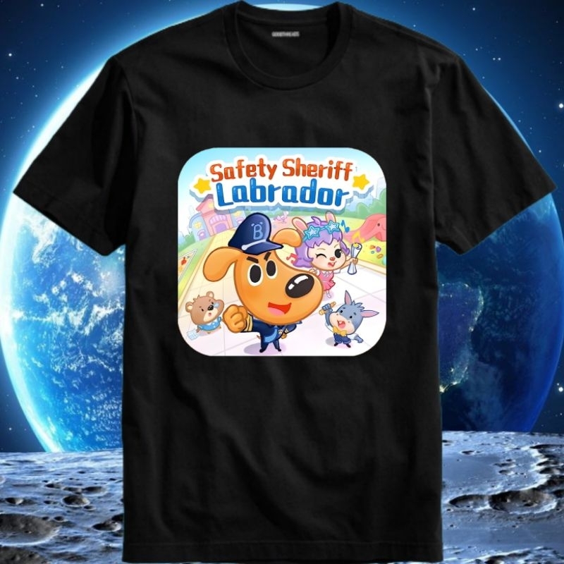 Baju Kaos Tshirt T Shirt Pria Laki Cowok Cewek Perempuan Unisex Anak Cartoon Kartun Safety Sheriff S