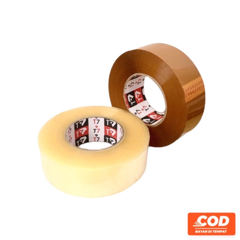 Lakban 300 Yard Bening / Coklat | Lakban Cokelat Bening 45 MM x 300 M Kualitas Terbaik