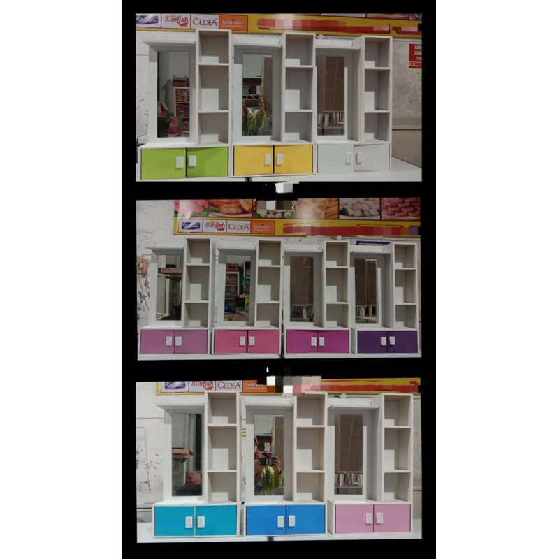 Rak laci / kaca rias / cermin gantung / tolet rias