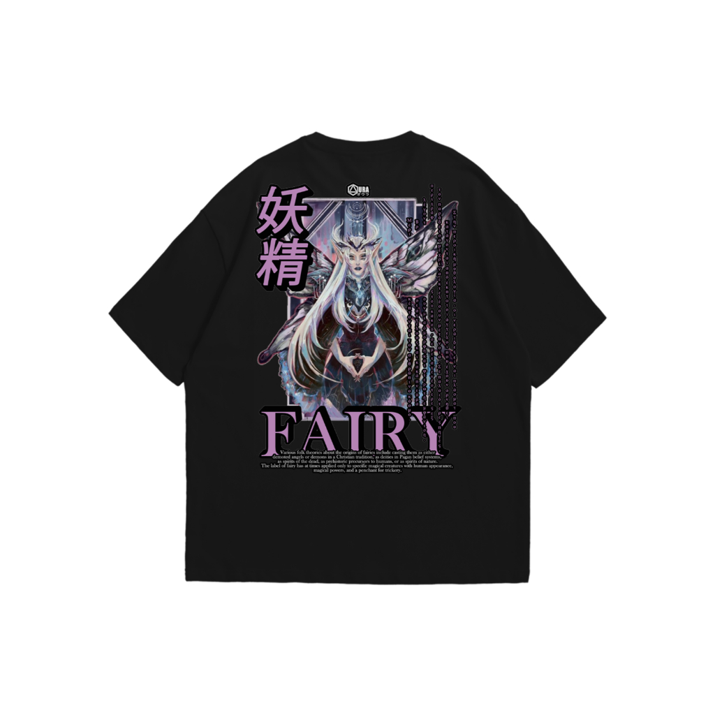 OURAStore FAIRY ARTICLE - PREMIUM BLACK T-SHIRT OVERSIZE | Baju Kaos Oversize Hitam Pria dan Wanita
