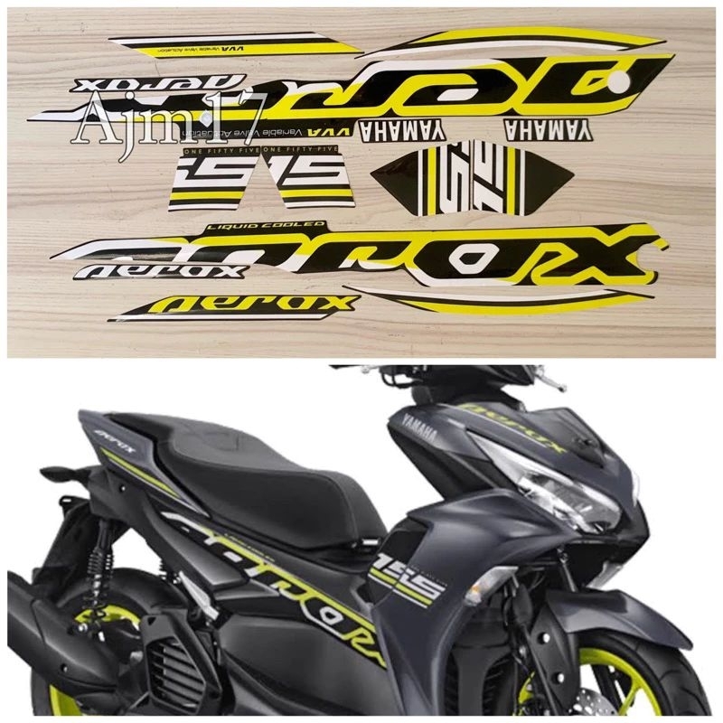 Striping Lis sticker standar ORI yamaha aerox 2022 hitam kuning stiker aerox hitam 2022