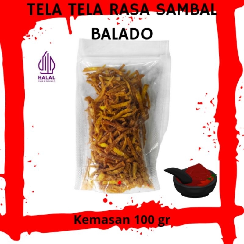 

Tela Tela Rasa Sambal Balado Kemasan 100 gr Snack Jajanan
