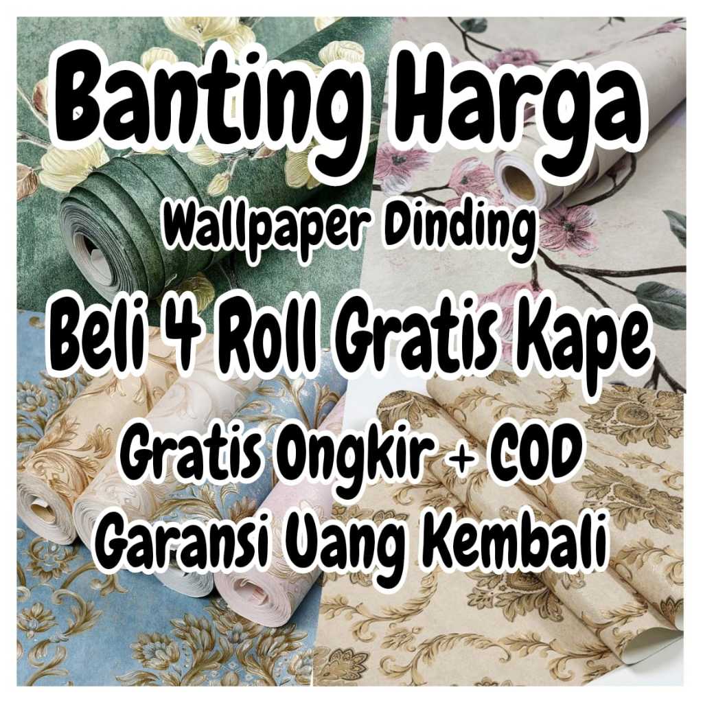 Wallpaper dinding kamar tidur dekorasi dinding MOTIF BATIK GOLD HITAM GOLD HITAM PUTIH GOLD SULTAN B