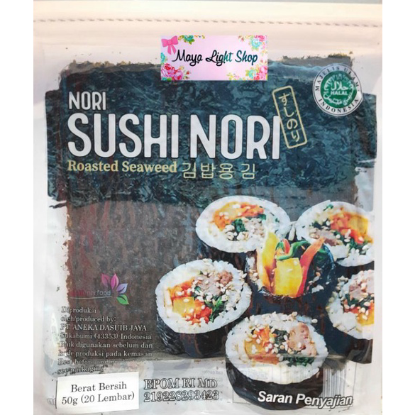 

♠ Sushi Nori 20 lembar Nori sushi nori seaweed rumput laut bento termurah dry seaweed sushi manjun sakao bento halal kimbap rumput laut