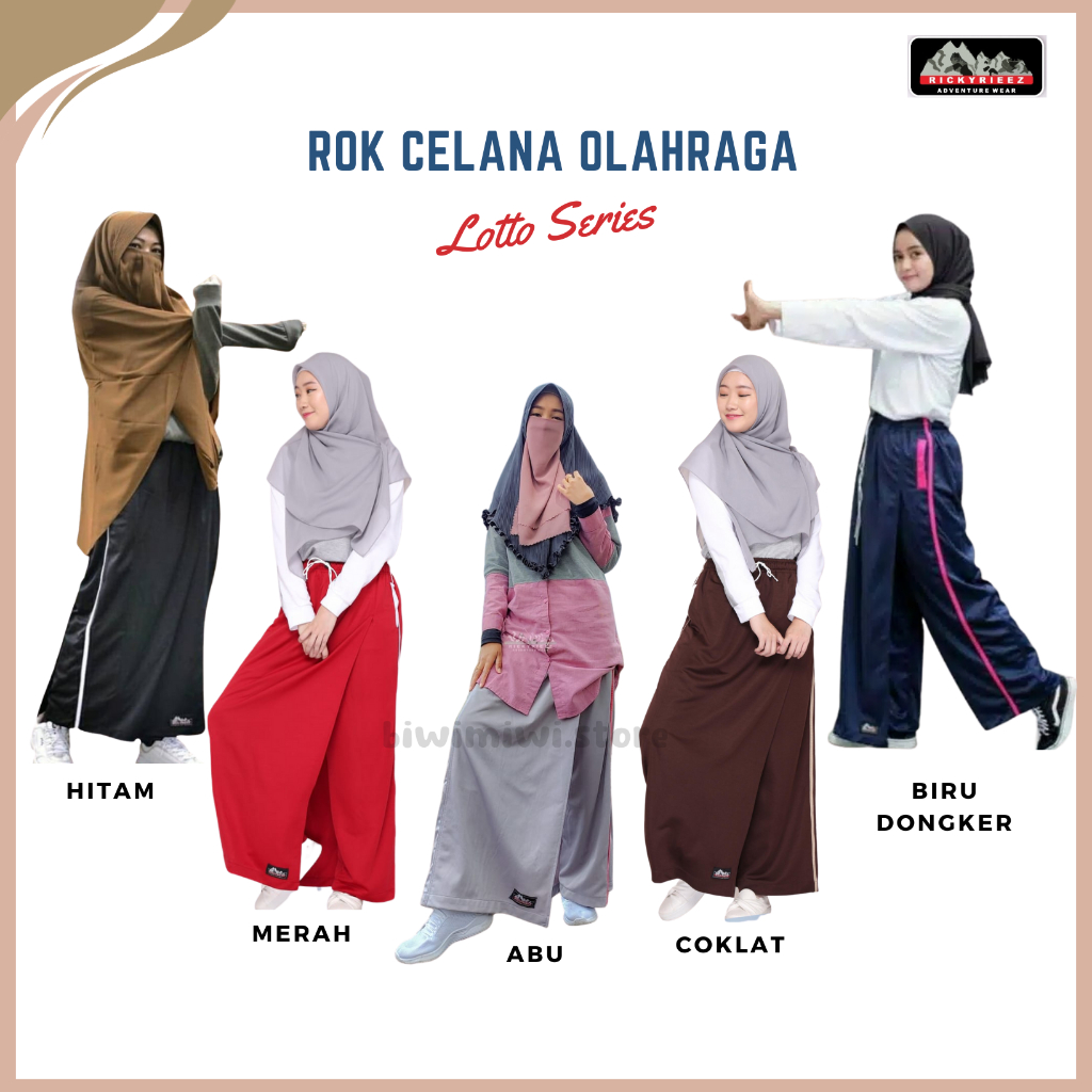 Rok Celana Olahraga Training Muslimah Syari Bahan Lotto Premium - Kulot Workout Senam Wanita Muslim