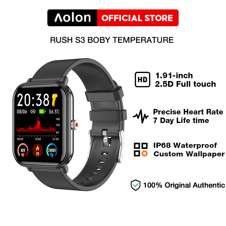 Murah Banget♥Aolon Smart Watch Rush S Heart Rate Blood Pressure Monitor Multifunctional Sport Watch 