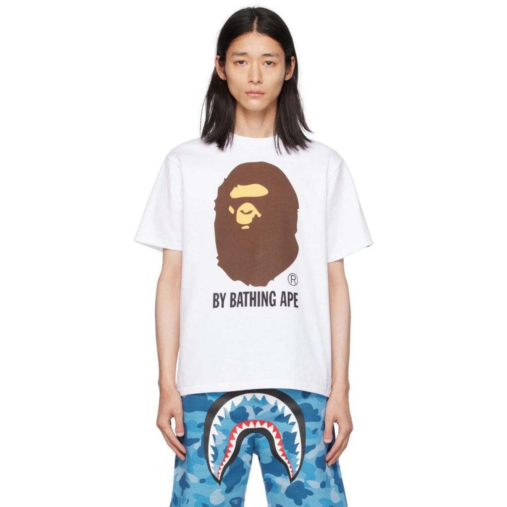 BAPE AAPE A Bathing Ape Big APE Head White Tshirt - ORI