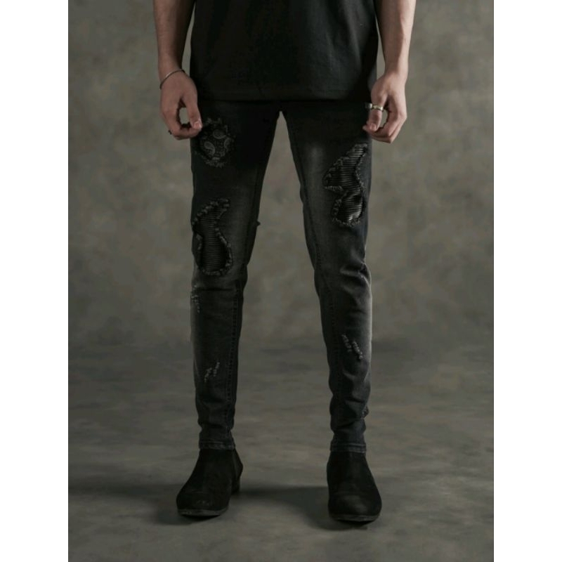 Uprise Jeans Cobra Black Leather