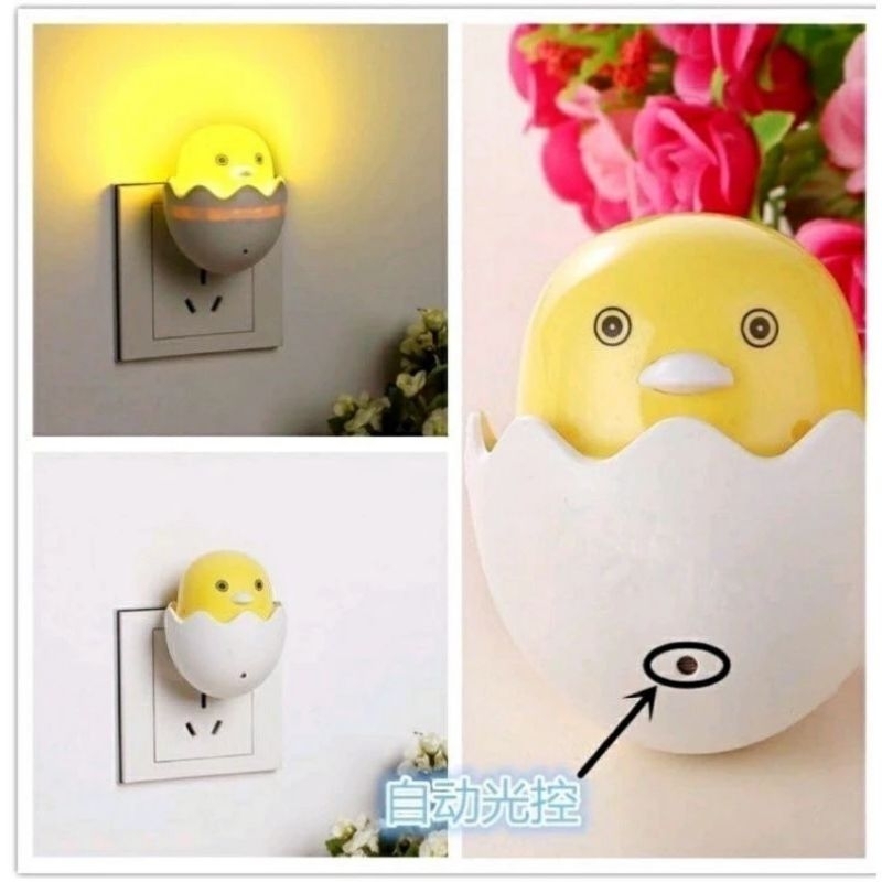 Lampu Tidur Sensor Bebek / Lampu Tidur Karakter Bebek / Lampu Tidur Otomatis Terlaris