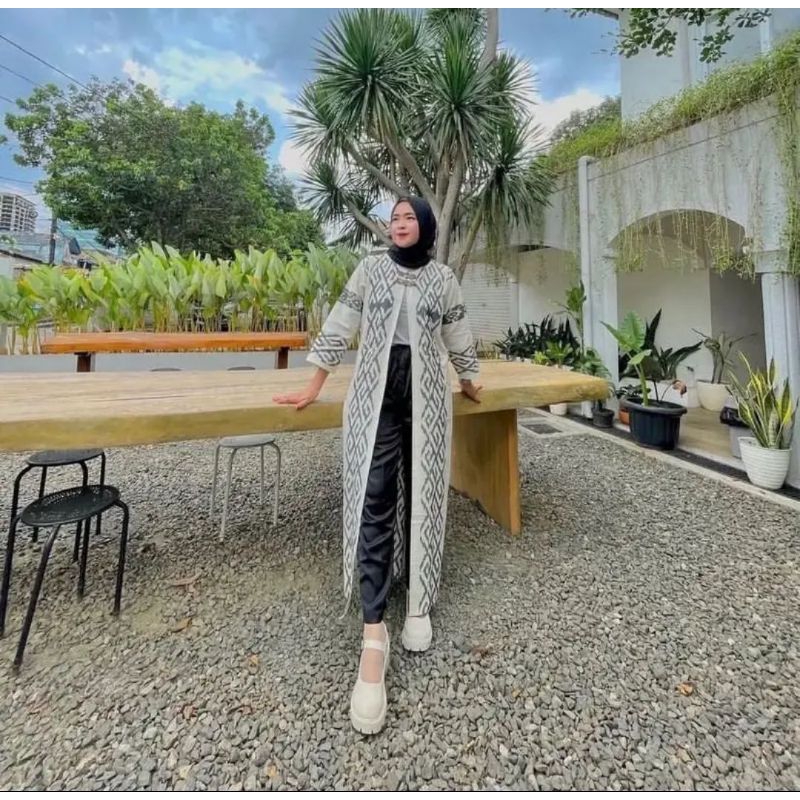 LONG OUTER TENUN ETNIK WANITA TERBARU