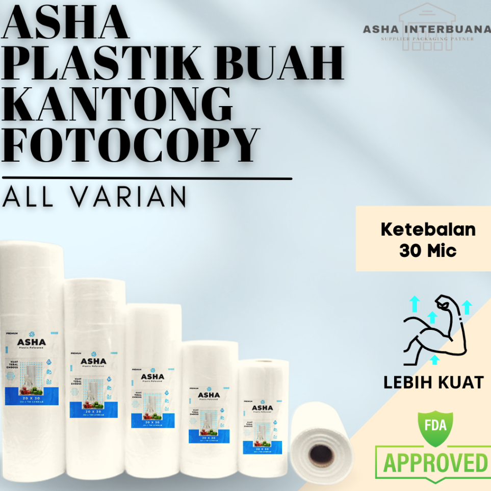 

➾❃❇ ASHA Plastik Buah Kantong Plastik Fotocopy HD Roll Plastik Sayur Kantong buah