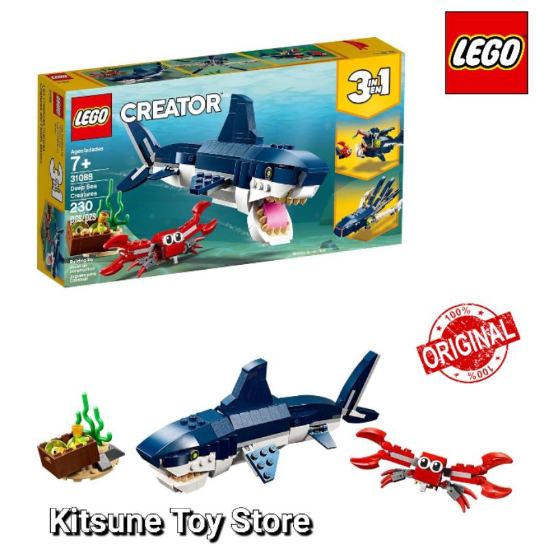 Lego Creator 31088 Deep Sea Creatures Shark 3in1 Original - Mainan Balok Anak Ikan Hiu