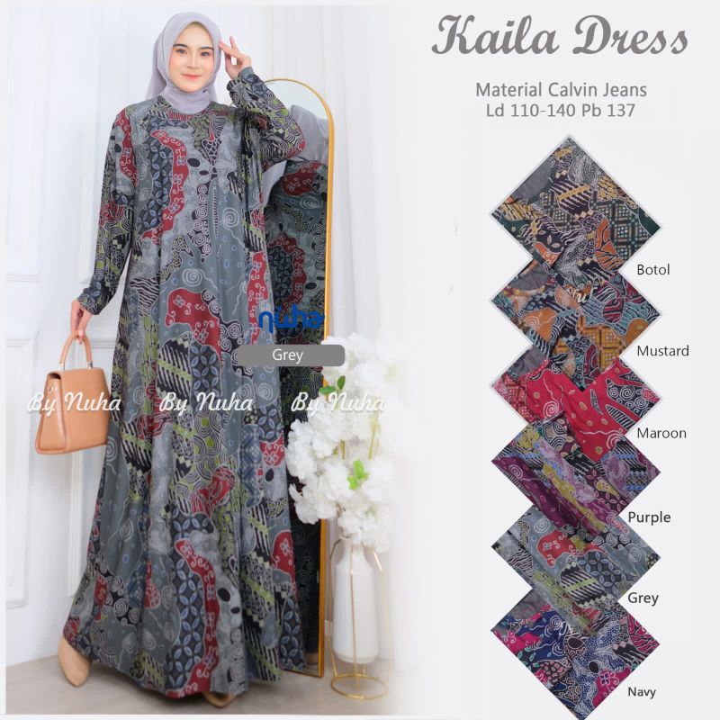 Batika Motif Gamis Calvin Jeans NUHA