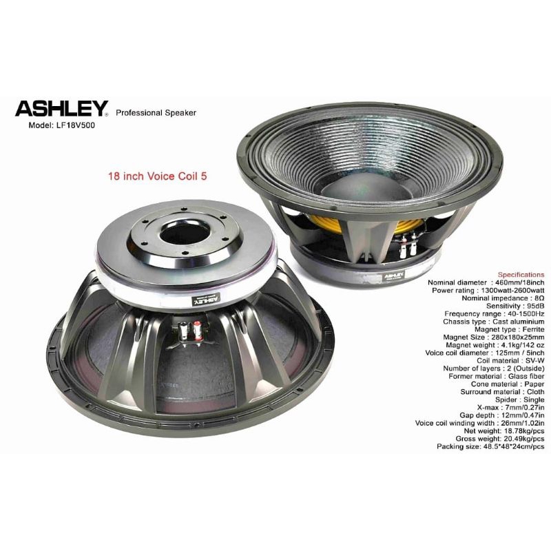 speaker Ashley lf18v500 coil 5 inch