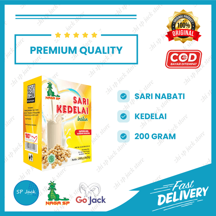 

MINUMAN SARI KEDELAI SOYA SEHAT BUBUK SERBUK RASA ORIGINAL MURNI ASLI ALAMI NATURAL TRADISIONAL AMAN INSTAN SACHET BPOM PIRT NAGA SP 200G