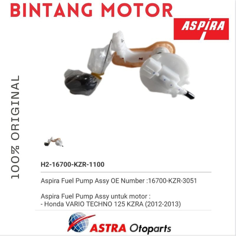 Fuel Pump Assy Pompa Bensin Vario 125 2012-2013 Fi Aspira KZR