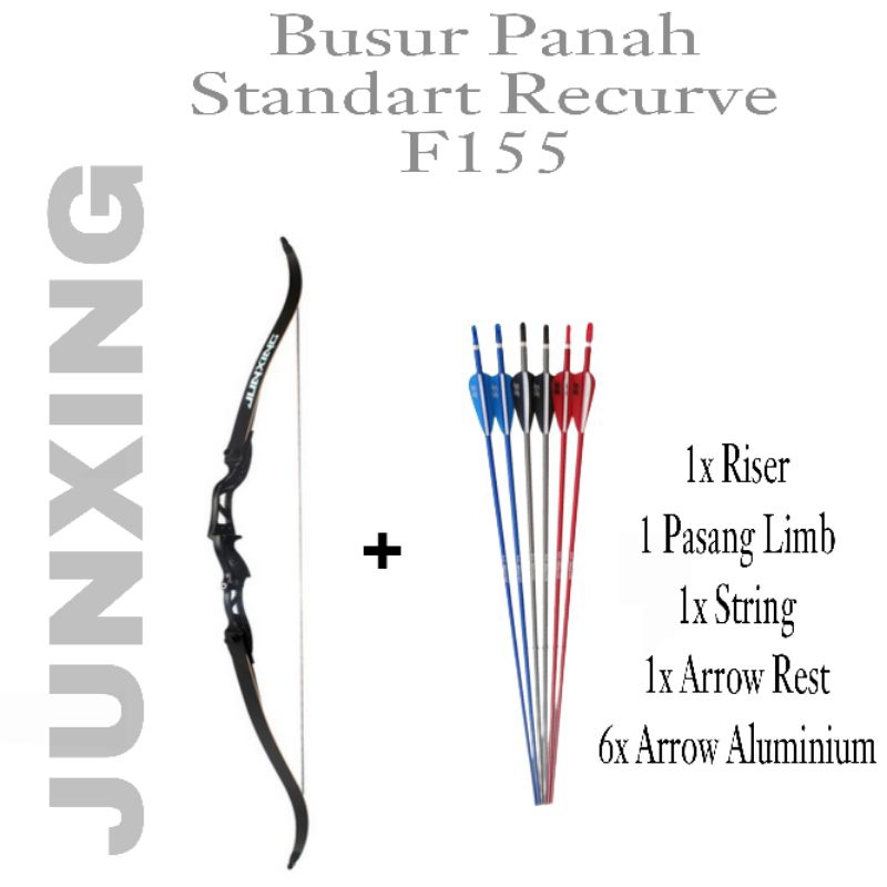 Junxing Busur Panah Recurve Bow F155 Set - Busur Standart Bow Original