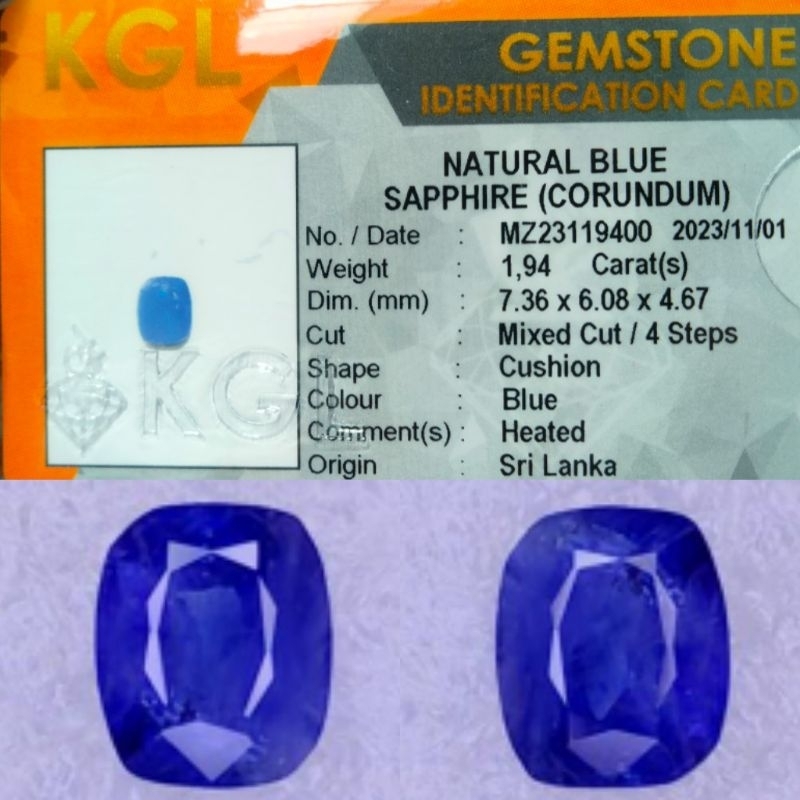 NATURAL BLUE SAPPHIRE 1.94 CTS HQ