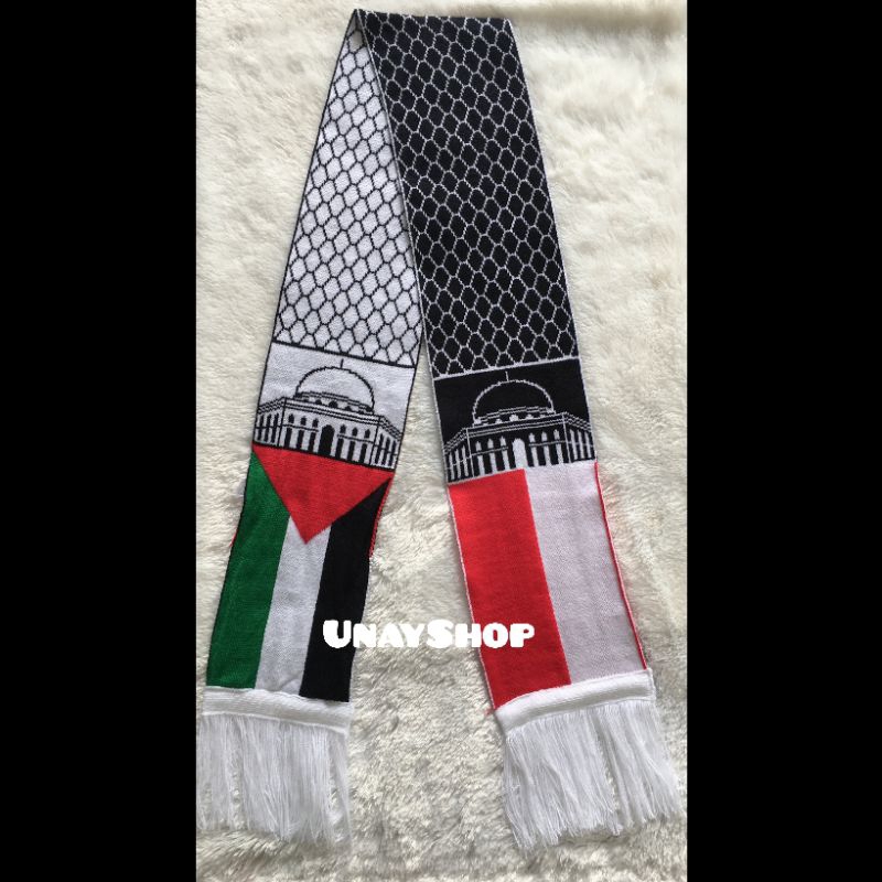Syal Rajut Komputer Palestina / Syal Palestine / Syal Palestina / Scarf Palestina