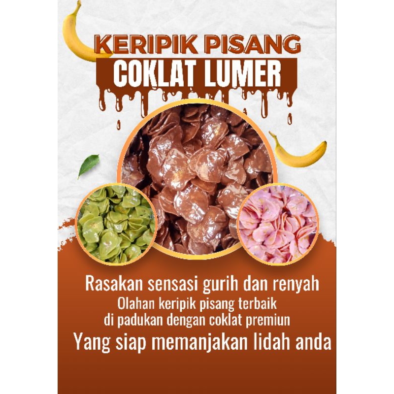 

Keripik pisang coklat/keripik pisang lumer kemasan 150 gr rasa coklat-green tea-strawberry