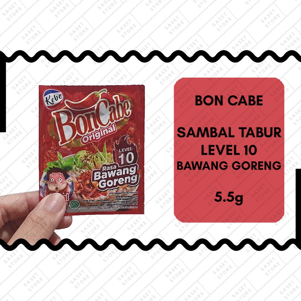 

Bon Cabe Original level 10 Bawang Goreng 5.5g Sachet Bumbu Dapur Penyedap Rasa