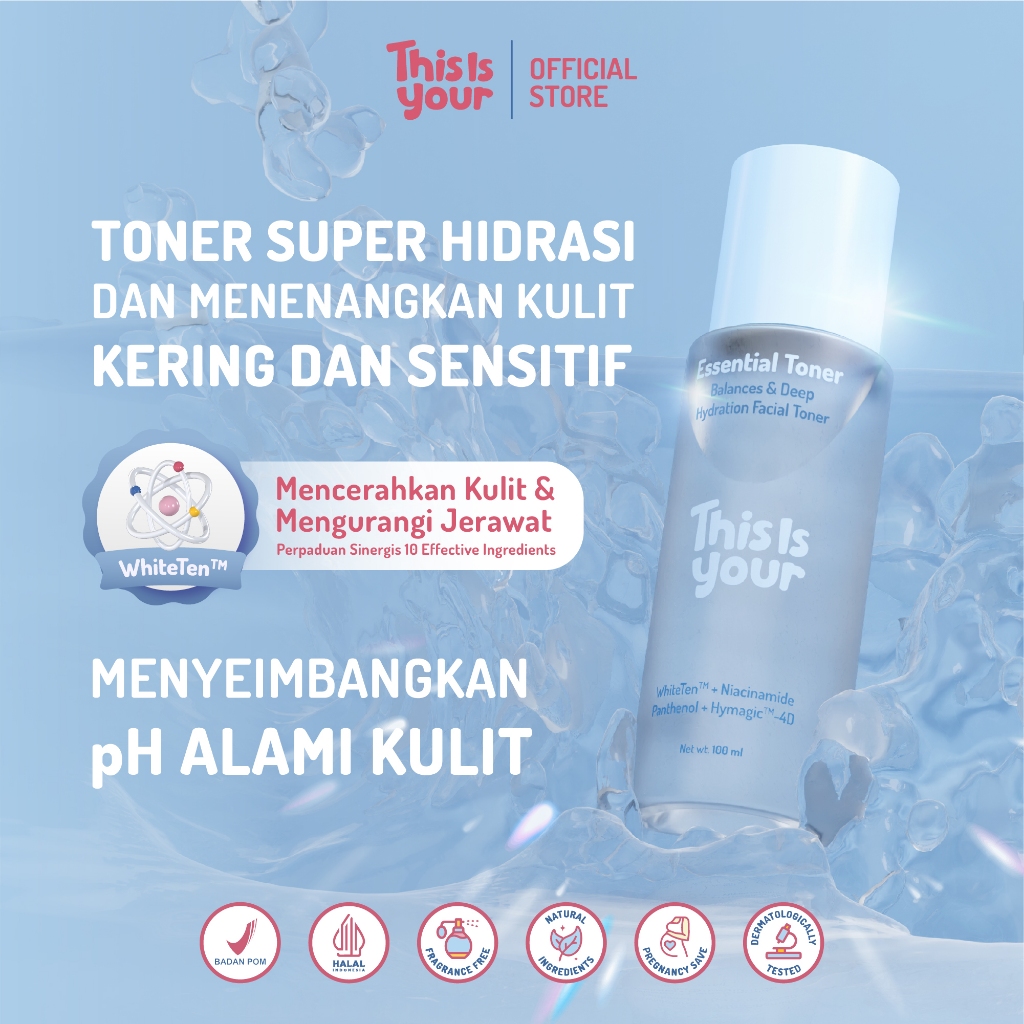 This is Your - Essential Toner - Deep Hydration Facial Toner 100ml - Toner Pelembab, Mencerahkan, dan Menyejukkan