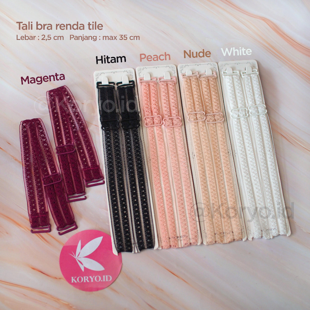 Tali BH Bra Renda Tile Korean Strap Bra Lebar 2.5 CM Best Seller Murah Premium