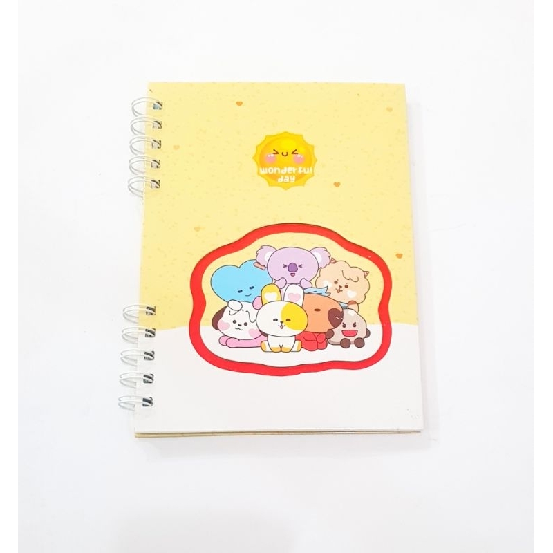 

KIKY Diary Book/Notes Hard Cover Wire-O with Ornamen In Hole Ukuran A5