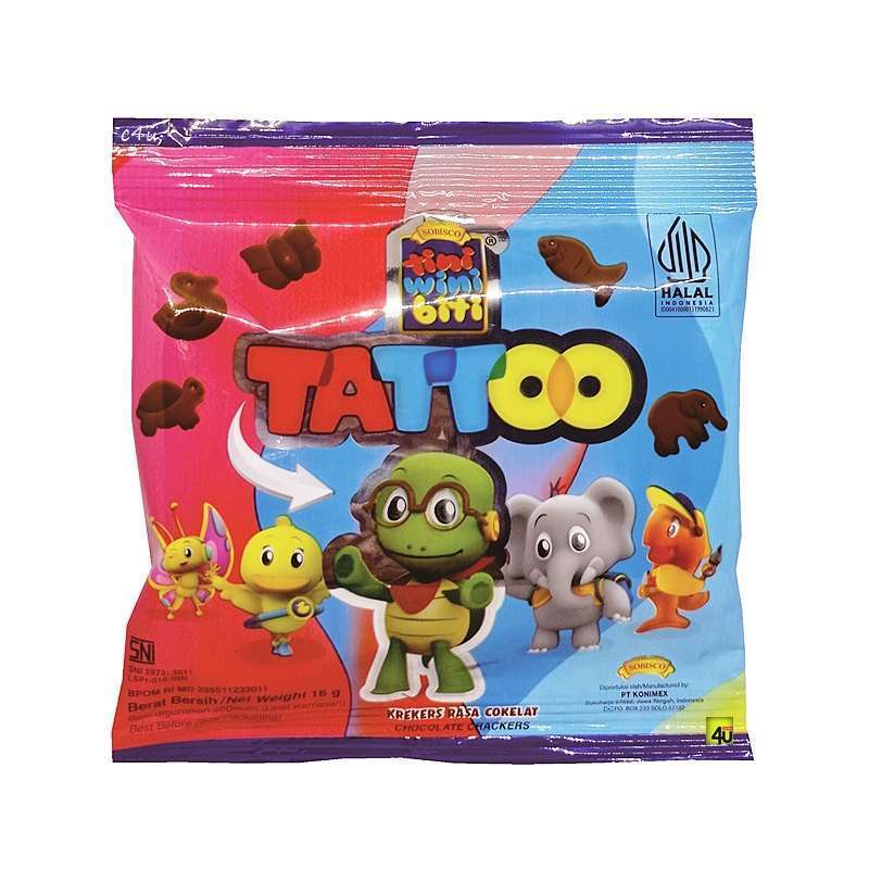 

Tini Wini Biti Tatto Cokelat Cracker Biskuit 16gram