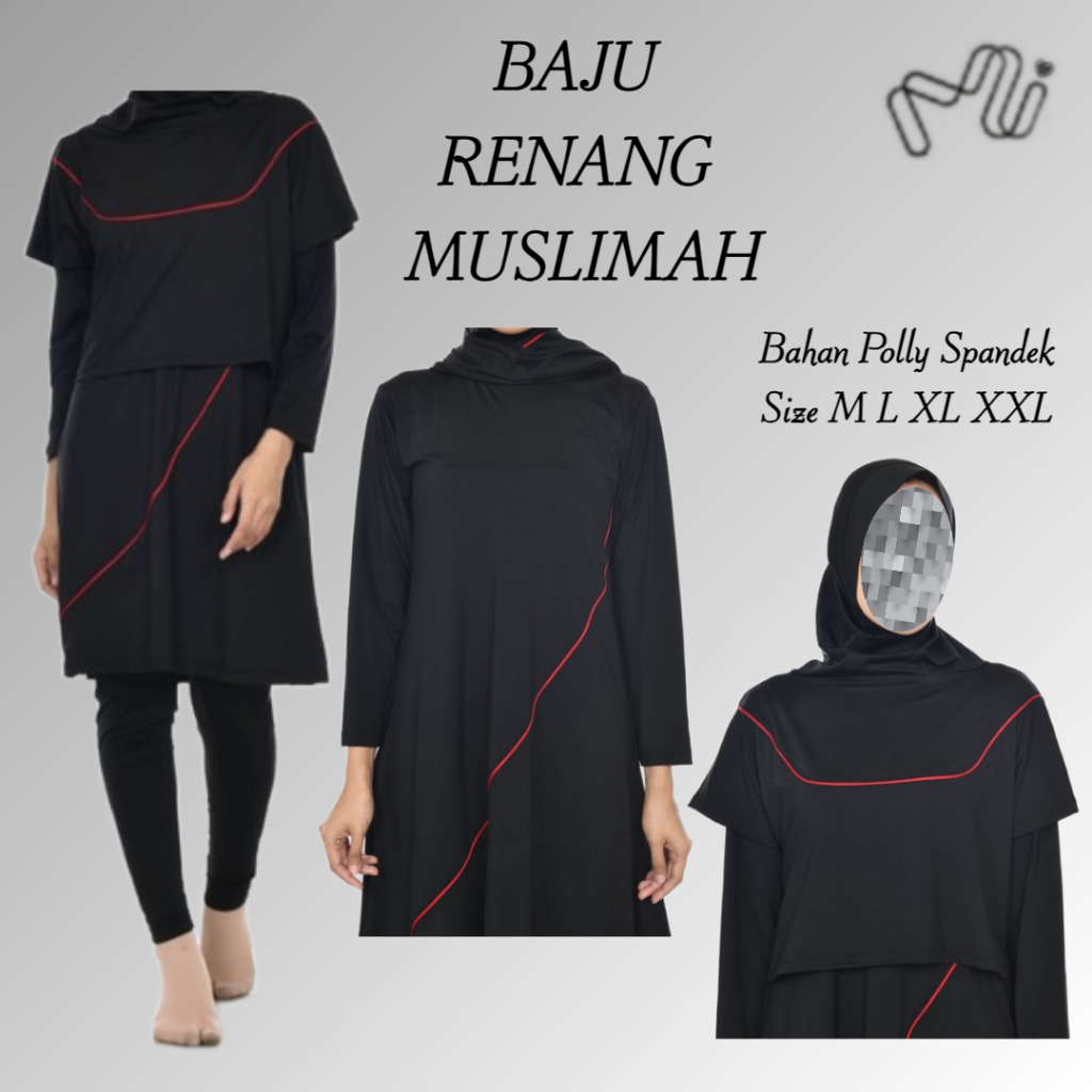 Baju Renang Muslimah Dewasa/Baju Renang JUMBO Bahan Spandex Polly Anti Singkap/Baju Renang Syari