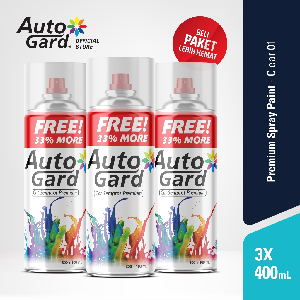 AutoGard - [Bundle] Clear Pernis AG-01 (isi 3pc) Cat Semprot Premium Motor Mobil Rumah Helm Perabota