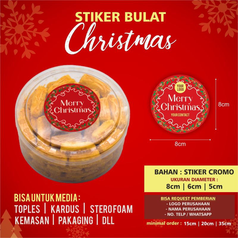 

STIKER BULAT NATAL, KARTU UCAPAN NATAL, STIKER TOPLES TAHUN BARU