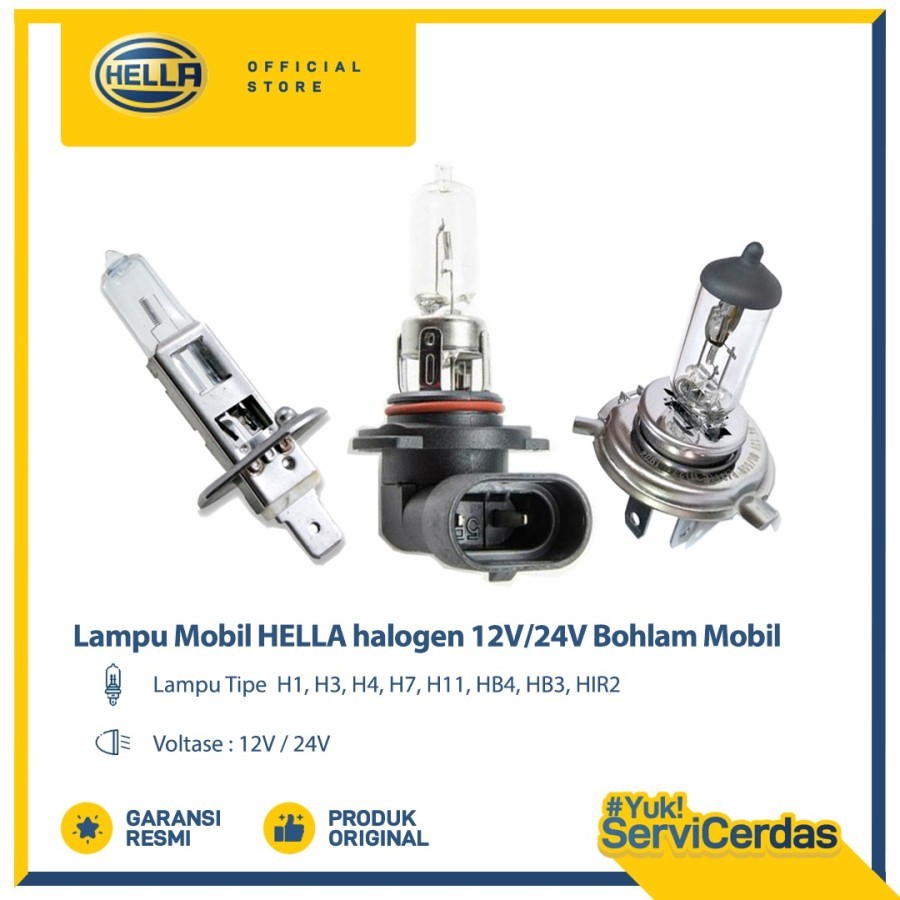 Lampu Mobil HELLA halogen 12V/24V Bohlam Mobil