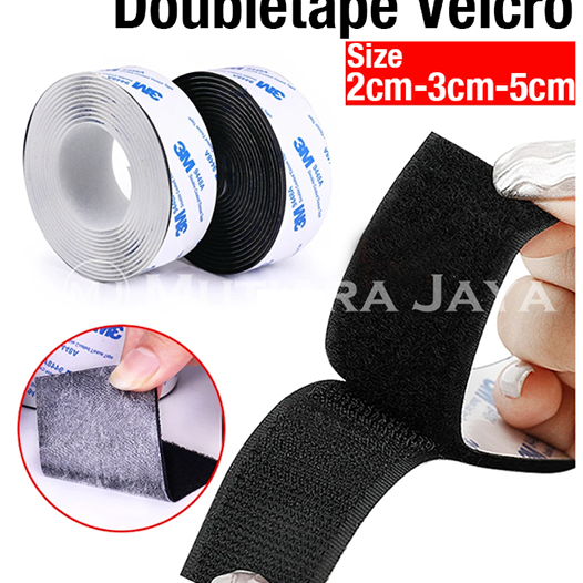 Ready stock HNR 3M Double tape Velcro Doubletape Perekat Serbaguna lem Hook &amp; Loop ✬ D ✌