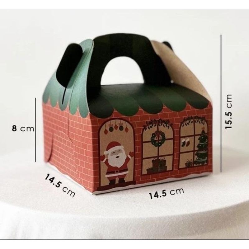 

Kotak Gable Christmas Gable Box "Santa House'" P 14,5 cm L14,5cm T8cm / kotak gable natal