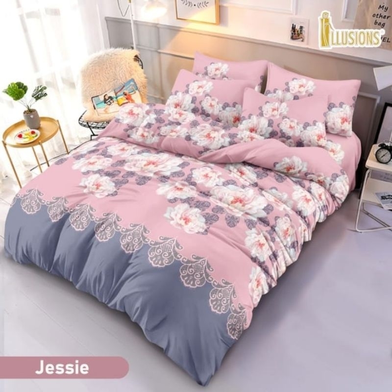 Bedcover Set illusions sprei Rumbai motif Bunga (Internal Group)