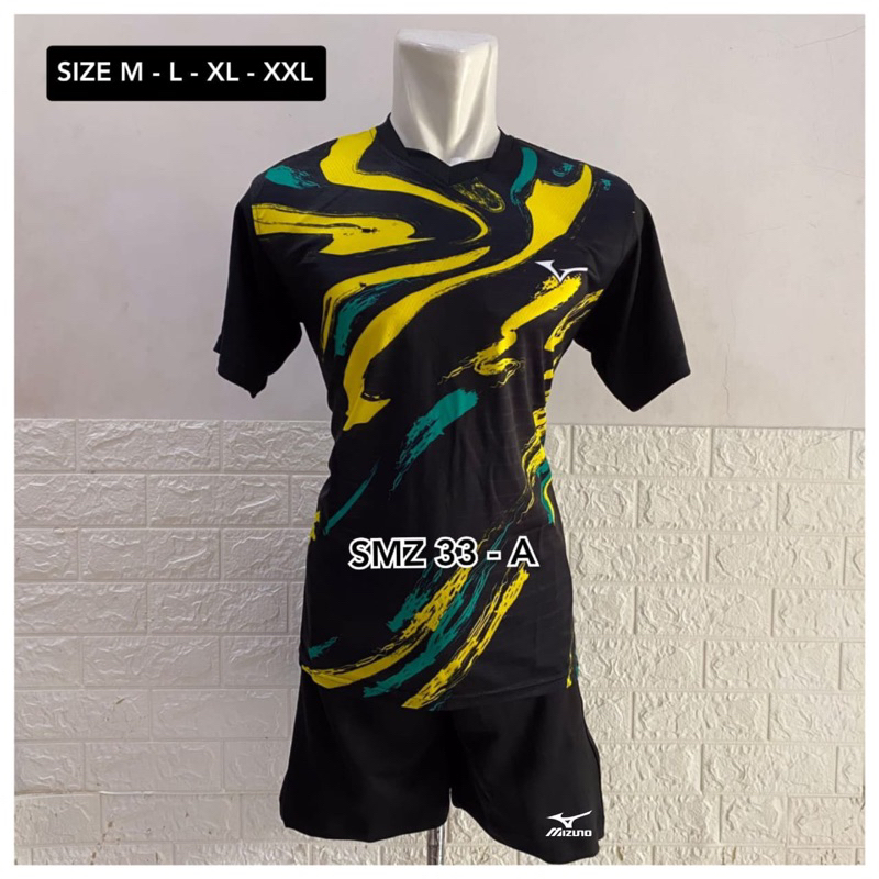 Setelan voli mizuno/kostim voli/paket voli baju dan celana voli mizuno