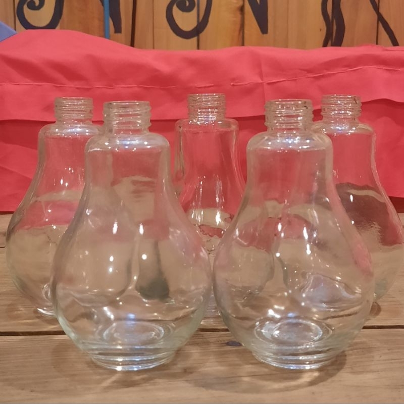 Gelas Kaca Bohlam Lampu 300ml / Gelas Cafe Unik