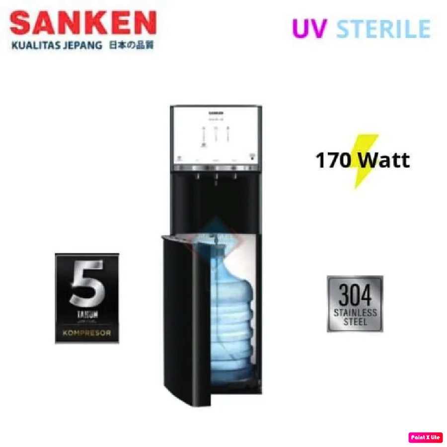 SANKEN DISPENSER GALON BAWAH UV STERILIZER HWD-L131G-BK