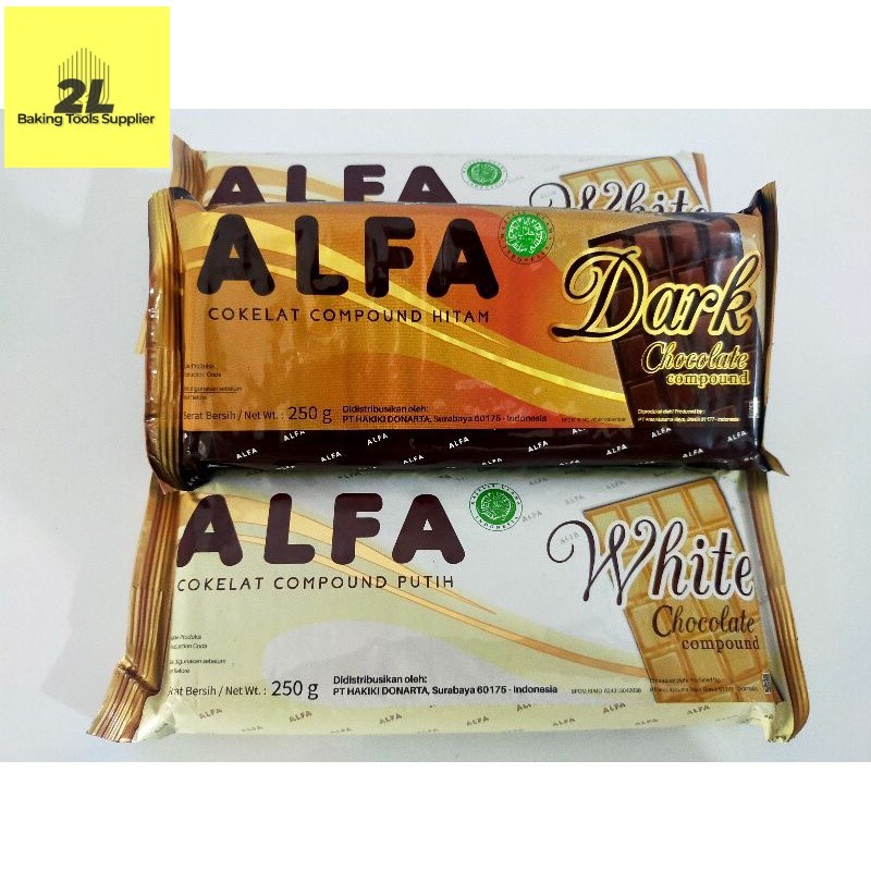 

Coklat Alfa compound hitam dan putih 250 gram