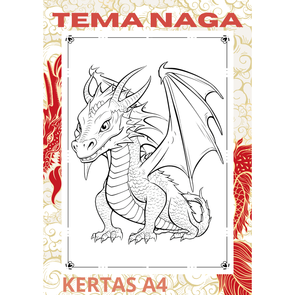 

KERTAS MEWARNAI NAGA / KERTAS GAMBAR NAGA / NAGA / KERTAS MEWARNAI ANAK PAUD TK SD / A4 / KERTAS BELAJAR ANAK/ MEDIA BELAJAR/ MEDIA MEWARNAI