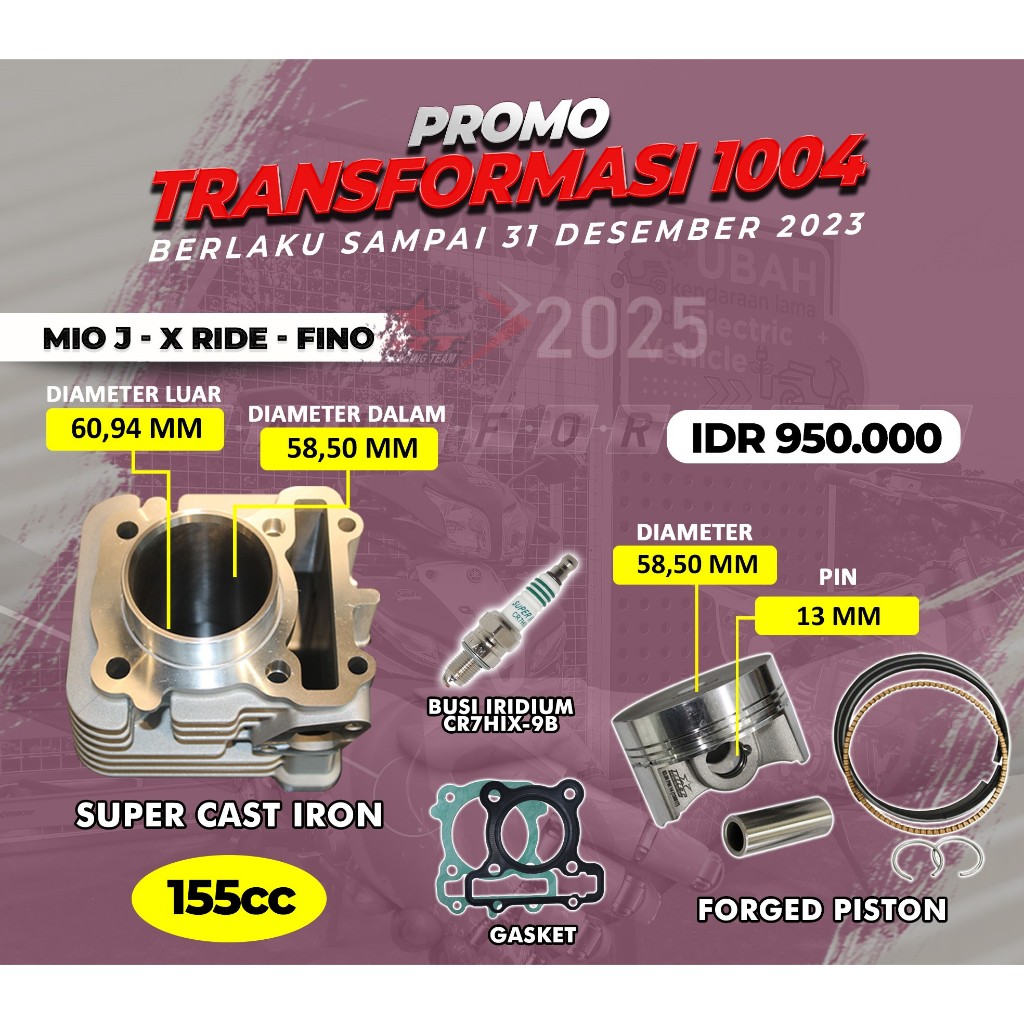 BLOK PISTON MIO J | X-RIDE | FINO | 155 CC BRT