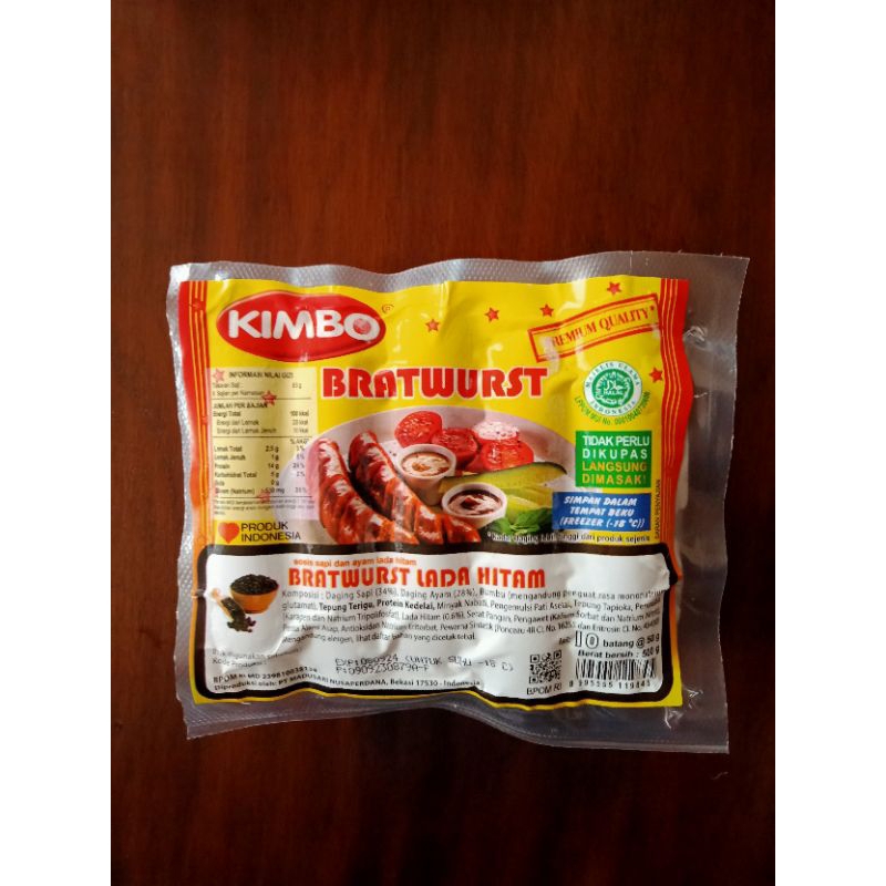 

sosis kimbo bratwurst Lada Hitam 500 gr